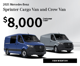 Special offer on 2025 Mercedes-Benz  2025 Mercedes- Benz Sprinter Cargo Van and Crew Van